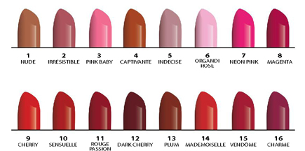 Coloris rouge à lèvres Glam'Up