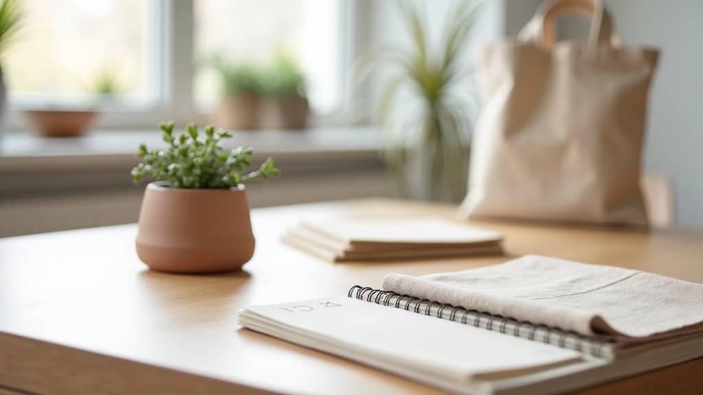 Un intérieur minimaliste avec des plantes vertes et des matériaux naturels, reflétant le slow design