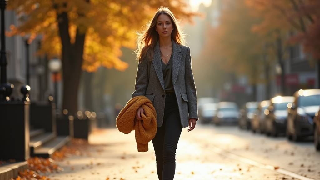 Ensemble sportswear chic avec veste technique et jupe plissée