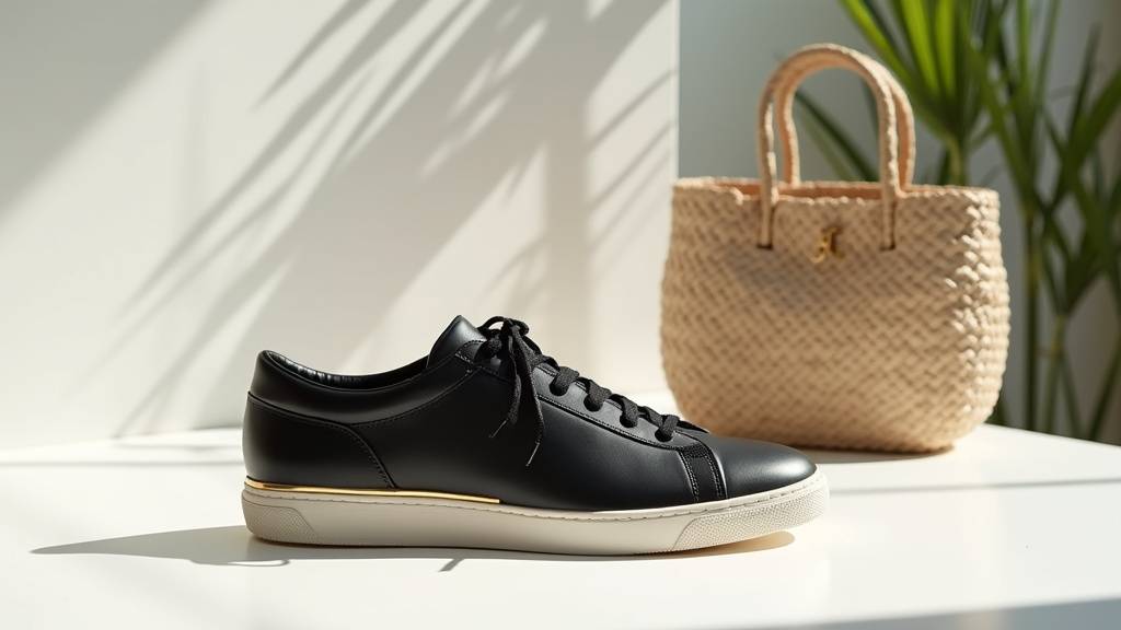 Jupe plissée dorée portée avec un pull noir simple, illustrant la tendance des tissus métallisés